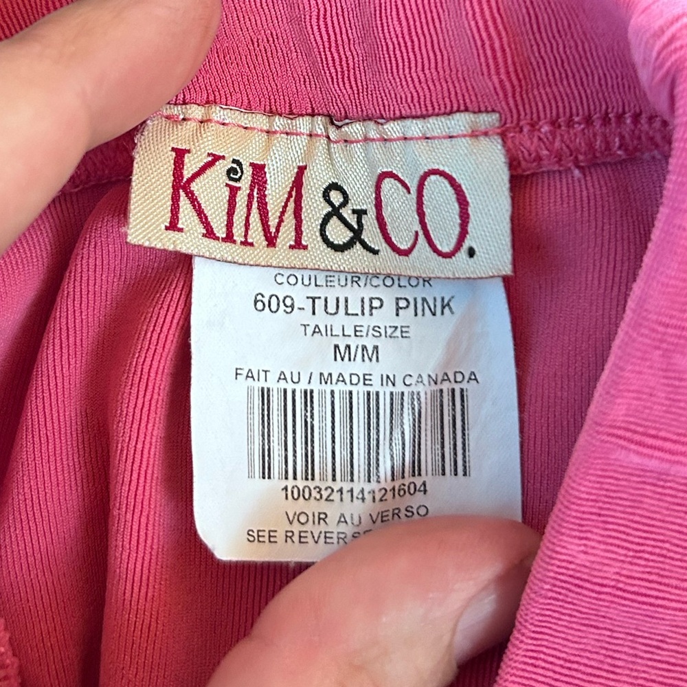 Vintage Kim & Co 609 Tulip Pink Fuchsia Midi Twirl Skirt Slinky Sz Medium Retro - Picture 5 of 7